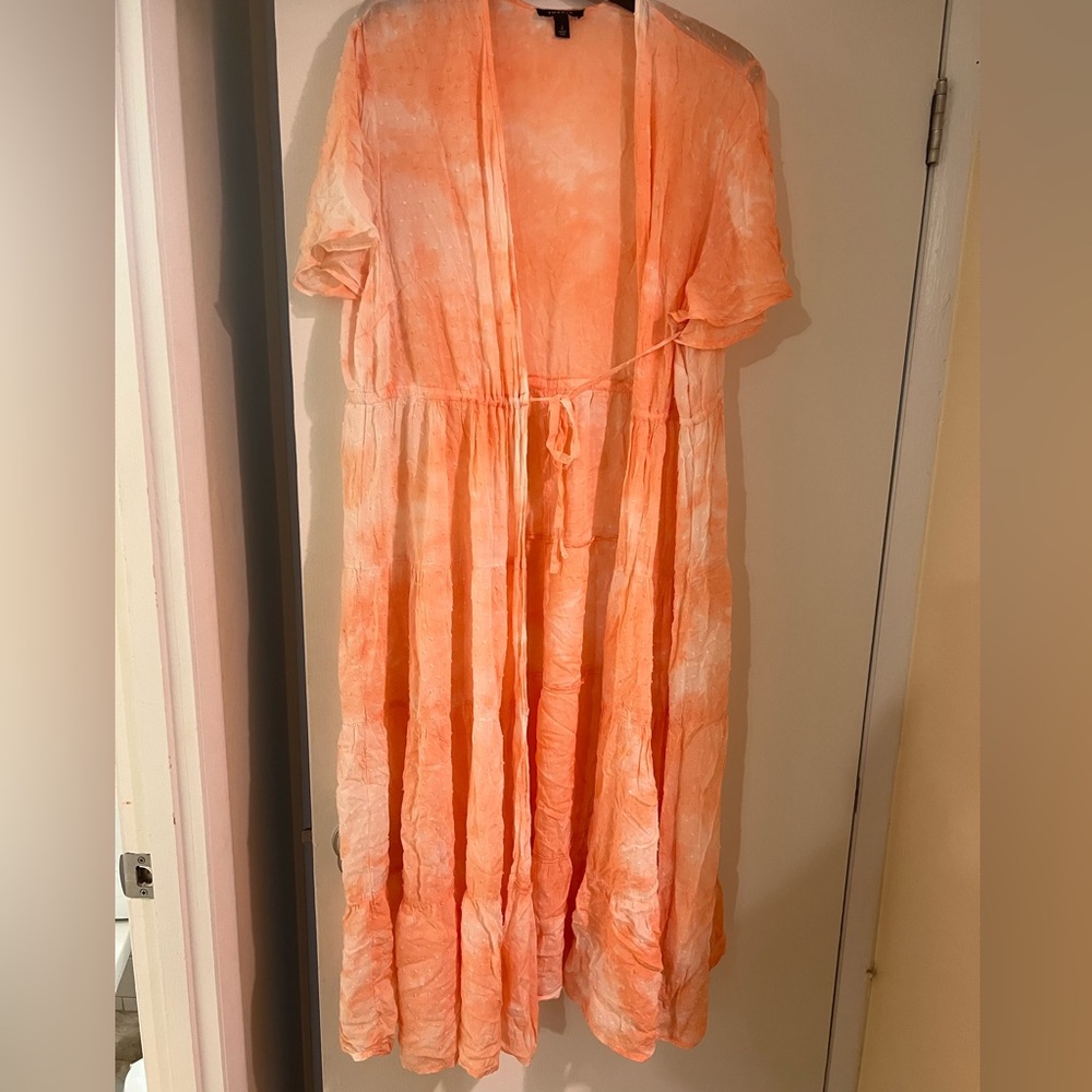 Torrid peach Kimono with front tie